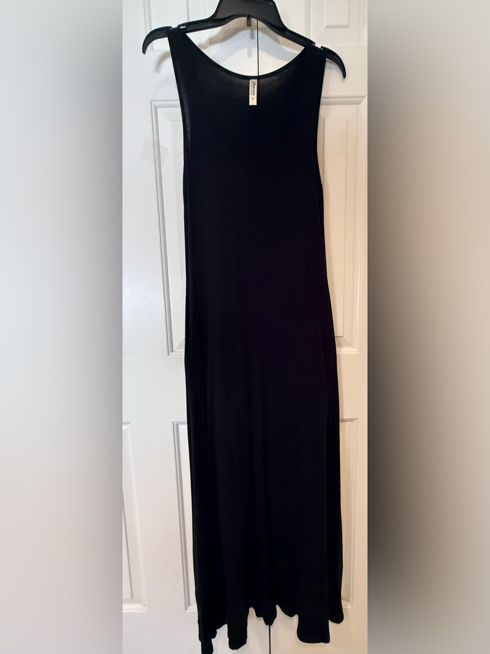 24seven Basic Black Sleeveless Cotton Maxi Dress